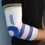 Налокітник, бандаж ліктя з фіксатором Newt SBT Elbow Support універсальний біло-синій NE-LB-83