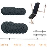 Лава для жиму з набором штанга + гантелі металеві Newt Gym Set-SKH Home 45 кг