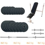 Лава для жиму з набором штанга + гантелі металеві Newt Gym Set-SKH Home 55 кг