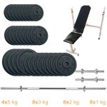 Лава для жиму з набором штанга + гантелі металеві Newt Gym Set-SKH Home 79 кг