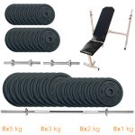 Лава для жиму з набором штанга + гантелі металеві Newt Gym Set-SKH Home 95 кг