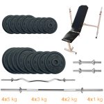 Лава для жиму з набором штанг + гантелі металеві Newt Gym Set-SKHW Home 60 кг