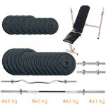Лава для жиму з набором штанг + гантелі металеві Newt Gym Set-SKHW Home 72 кг