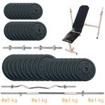 Лава для жиму з набором штанг + гантелі металеві Newt Gym Set-SKHW Home 99 кг
