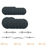 Набiр штанга + гантелі металеві Newt Gym Set - W Home 43 кг