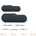 Набір штанга + гантелі металеві Newt Gym Set-W Home 53 кг