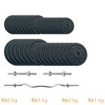 Набір штанга + гантелі металеві Newt Gym Set-W Home 87 кг