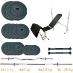 Скамья для жима с набором штанг и гантелей Newt ProGym Scott Set Pro 70 kg