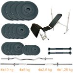 Скамья для жима с набором штанг и гантелей Newt ProGym Scott Set Pro 90 kg