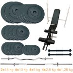 Скамья для жима с набором штанг и гантелей Newt ProGym Scott Plus Set Pro 120 kg